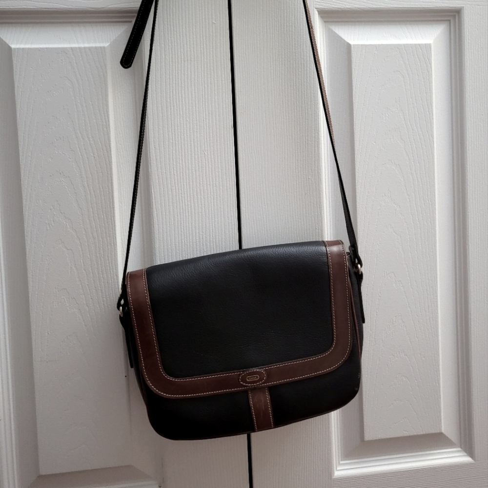 Bally Vintage Black/Brown Leather Crossbody Bag